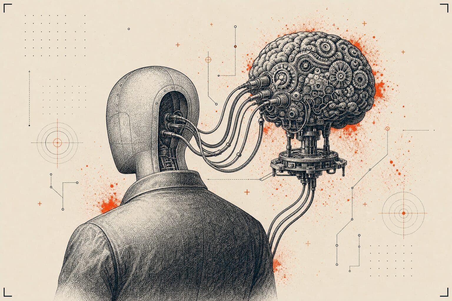 L'agent zombie — visage humain, cerveau externalisé.